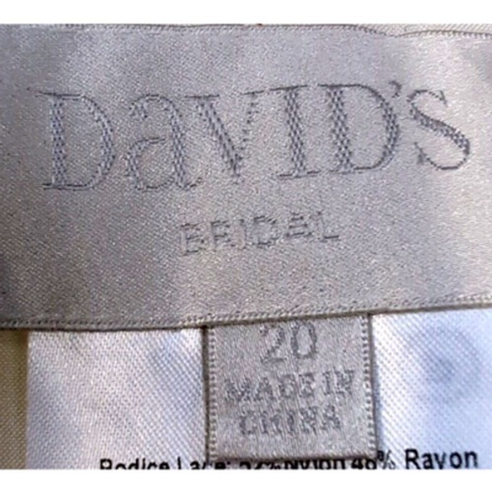 David's Bridal Wedding Dress Women's 20 Ivory‎ Lace Bodice Long Lined NEW NWT - Picture 7 of 16